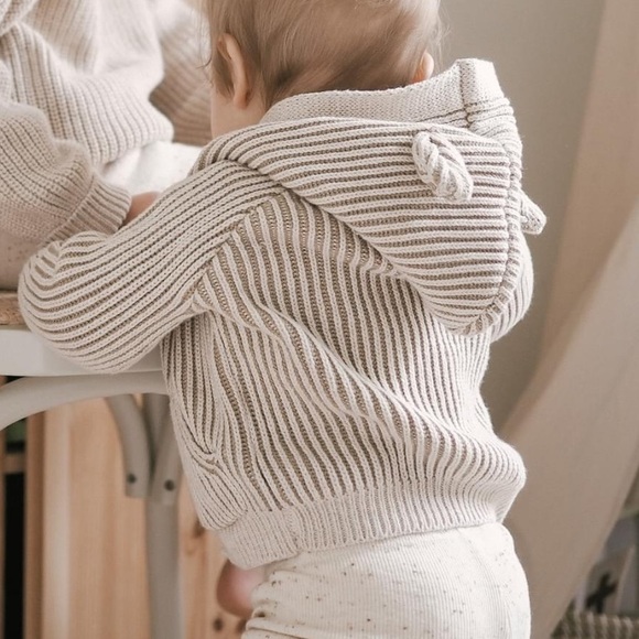 Jamie Kay Other - Jamie Kay Organic Cotton Bear Cardigan in Olive | NWOT 5Y